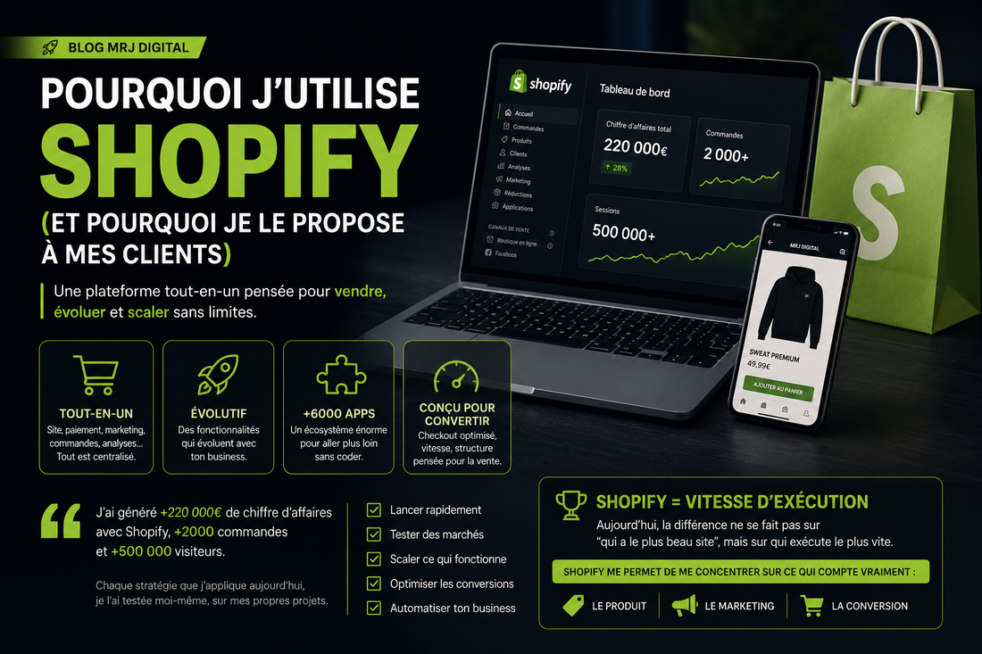 Pourquoi j'utilise Shopify pour créer des boutiques performantes et accompagner mes clients
