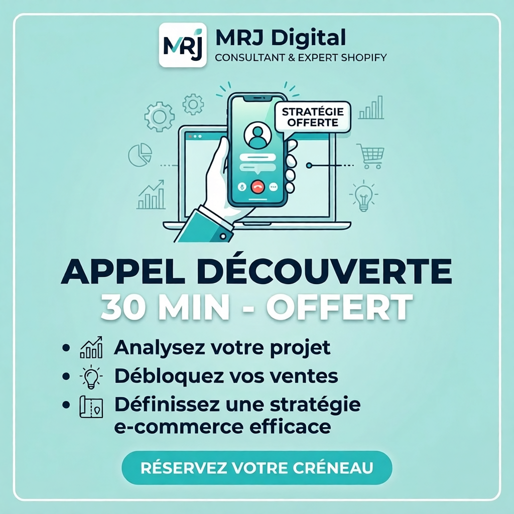 Consultation stratégique offerte avec un expert consultant Shopify - MRJ Digital