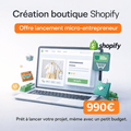 Boutique Shopify professionnelle créée pour micro-entrepreneur, optimisée pour générer des clients dès le lancement