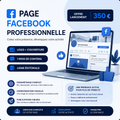 Création de page Facebook professionnelle par MRJ Digital avec logo, couverture, optimisation du profil, ligne éditoriale et contenus pour développer votre visibilité.